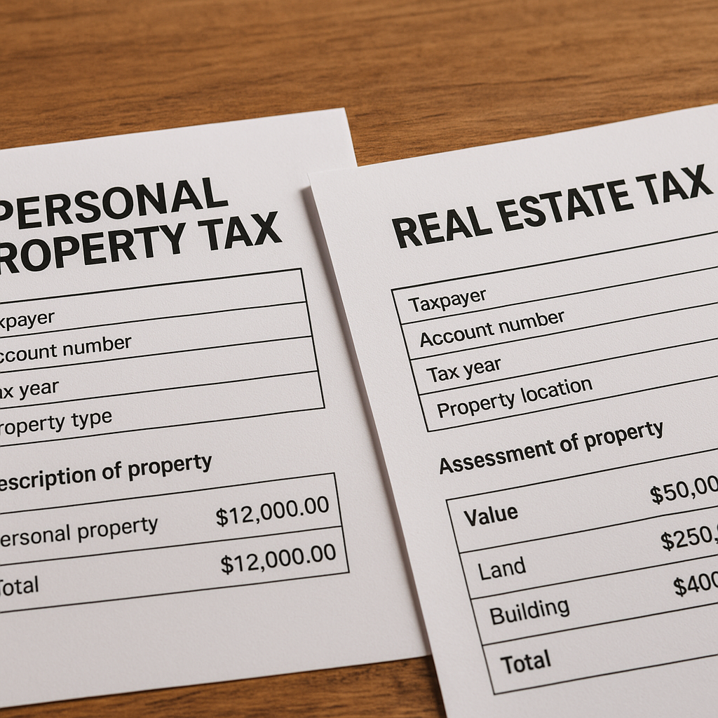 Difference between personal property tax and real estate tax
